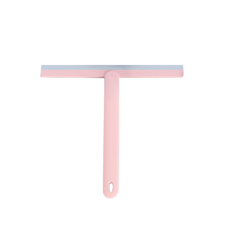 Shower Squeegee Window Glass Wiper Silicone Scraper Cleaner with Long Holdle Bathroom Mirror Wiper Scraper Glass Cleaning Tool: B-Pink