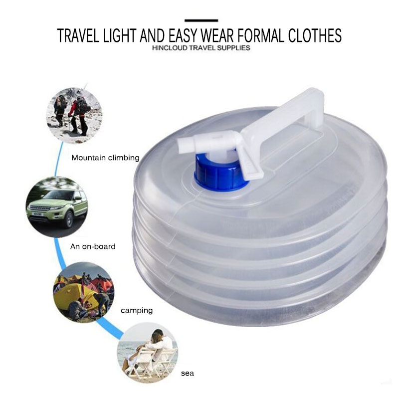 5L 10L Outdoor Inklapbare Opvouwbare Water Tassen Container Camping Wandelen Draagbare Survival Water Opslag Carrier Bag