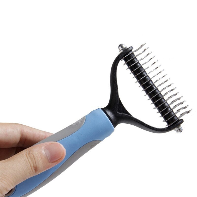 Hondenvacht, haarknotverwijderaar, hark, verzorgingsborstel, kam, metalen hondenborstel, kort haar, silecicone hondentrimmer