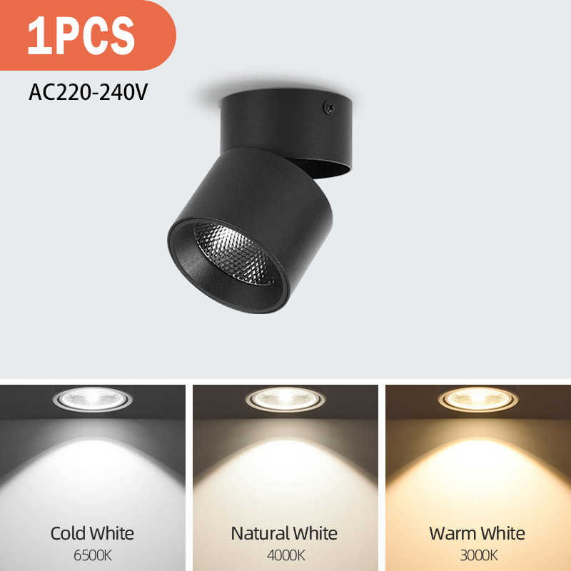 LED Faltbare Scheinwerfer Decke Lampe Downlight 110V 220V Scheinwerfer Unten Wohnkultur Lampe Wohnzimmer Schlafzimmer Beleuchtung leuchte: Kaltes Weiß / 1w / Körper farbe