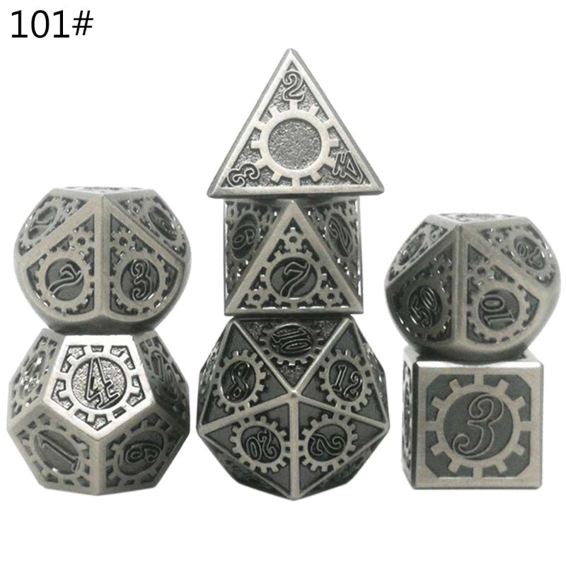 Metal Dice Set D&D Metal Polyhedral Dice Set DND Role Playing Games Board Game: 101