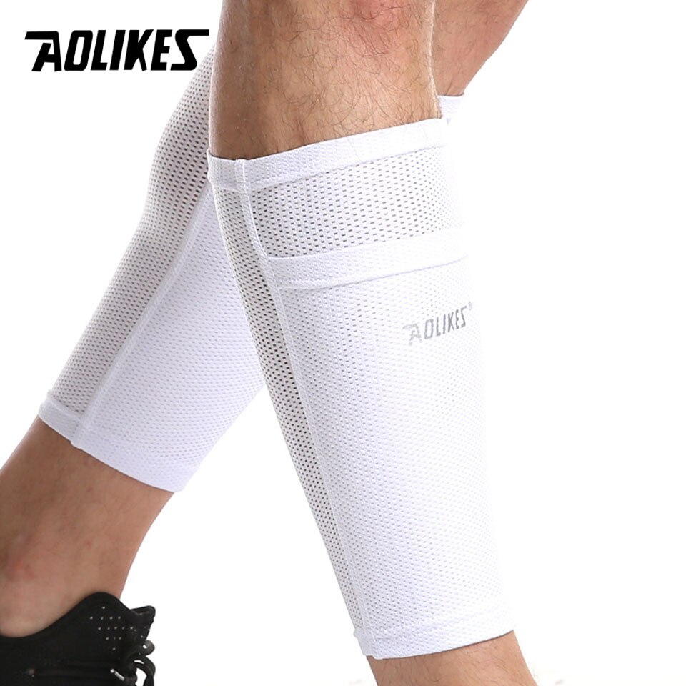 AOLIKES 1 Pair Soccer Protective Socks Shin Guard With Pocket For Football Shin Pads Leg Sleeves Support Adult Calf Support Sock