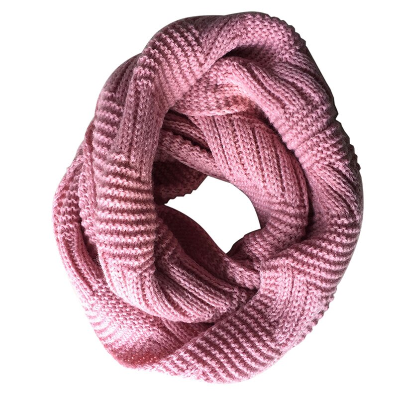 Marte & joven strikket imiteret kashmir ring tørklæde til kvinder blød akryl vinter uendelig tørklæder damer varm snood tørklæde: Lyserød