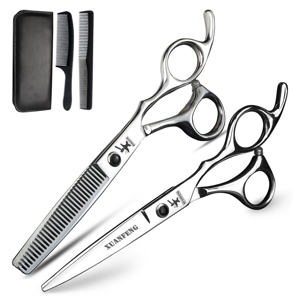 hairdressing scissors 6 inch 5/5.5/6.5/7/8 inch hair cutting thinning scissors Barbershop hairdressing tool set: Set Thinning 10-20
