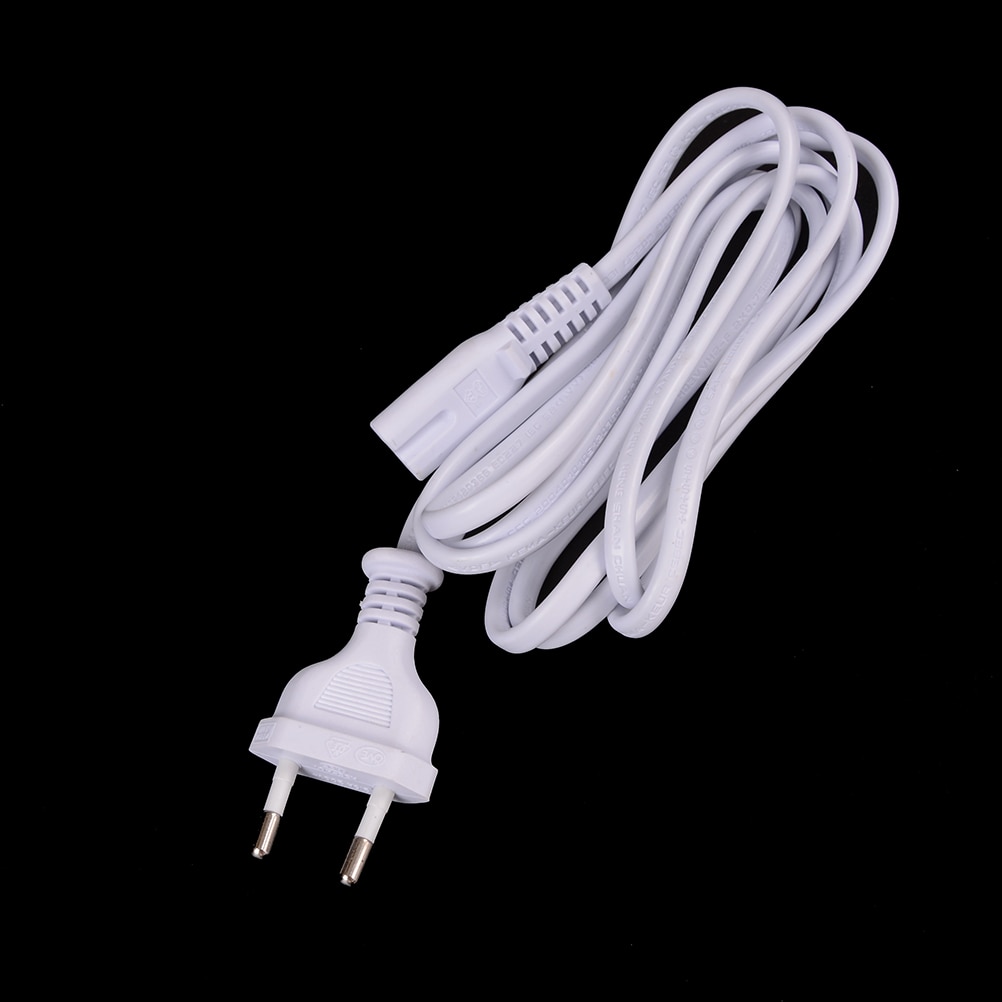 1pc 2-prong power cord White 1.5M EU European 2-Prong Port AC Power Cord Cable Slim Power Cable for most printer&laptop adapters
