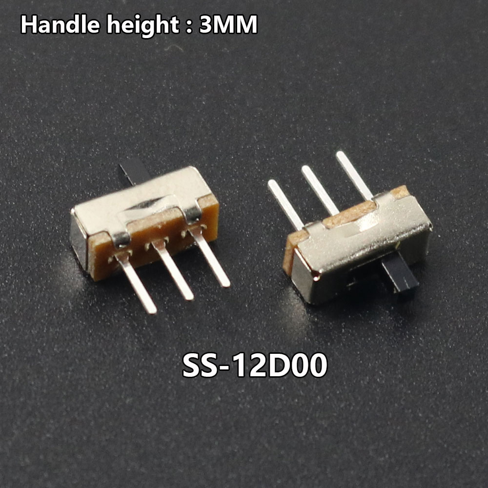 SS12D00-Mini Sliding Switch, 3Pin, 1P2T, 2 Positions, , Fist, 3mm, 4mm, 5mm, 6mm, micro Sliding Switch, 10/20/50pcs: L / Dark Grey