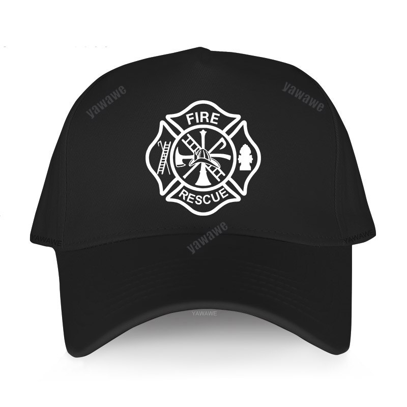 Fire Rescue Firefighter Baseball Caps Adjustable Caps Unisex Cool Fireman Hats: black