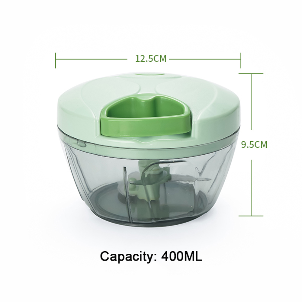 400/900ml kraftig kjøttkvern, håndkraft, mathakker, kjøttdeigblander, blender til å hugge kjøtt, frukt, grønnsaksnøtter, kutter: Lys grønn 400ml