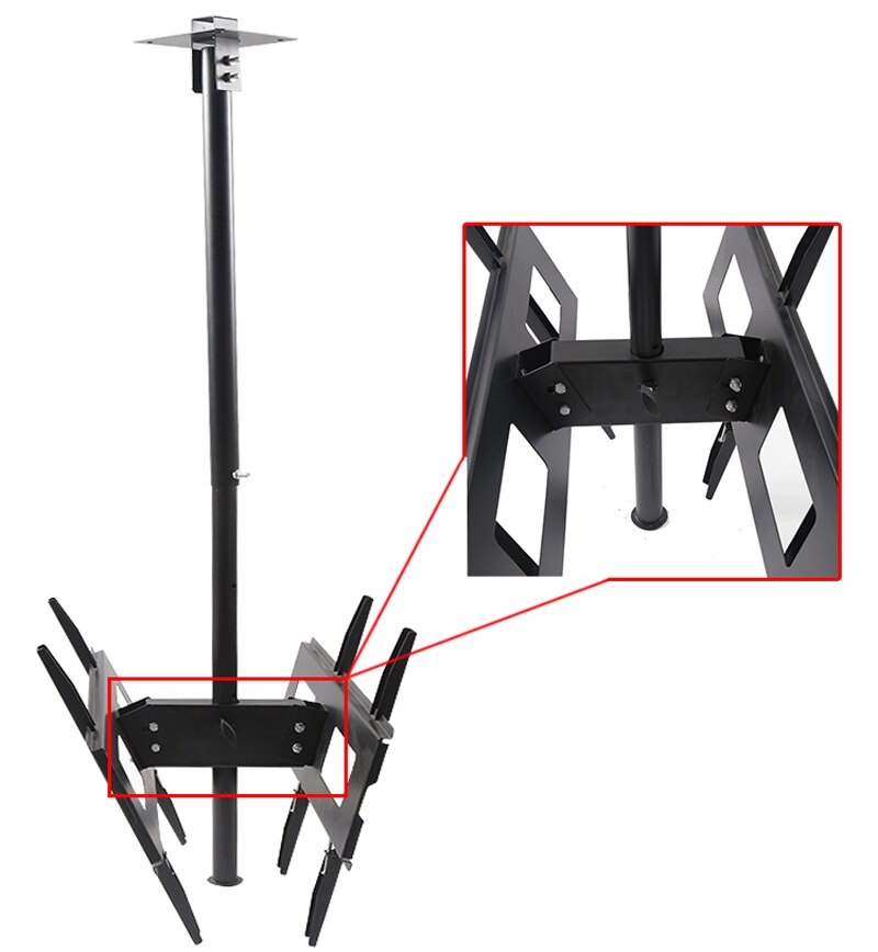 30-65 inch Dual Screen LED LCD TV Ceiling Mount Free Lifting 90-130cm 360 Swivel Max. VESA 45*67CM Double TV Bracket Hanger