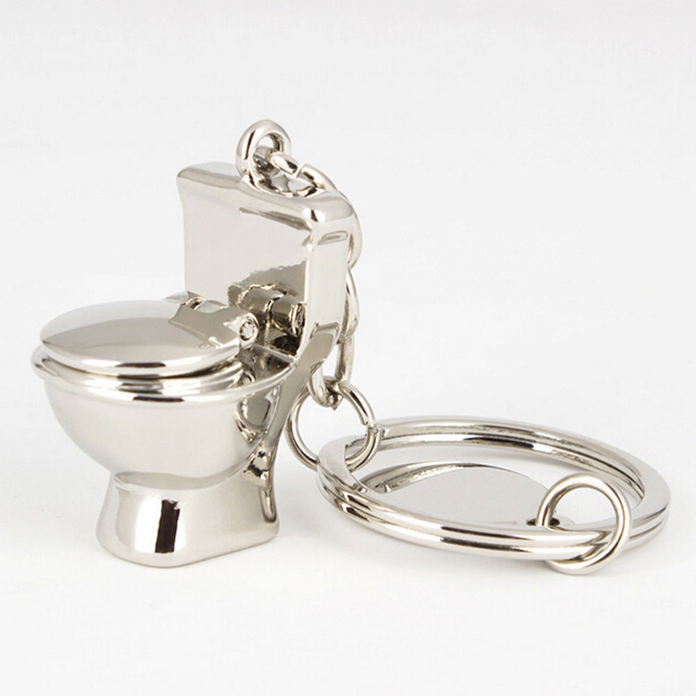 1 stuk 3D Leuke Sleutelhanger Mini Wc Sleutelhanger Chain Classic Keychain Badkamer Leuke Trinket
