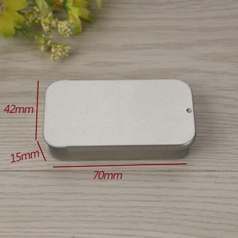 1Pcs 51*10*26mm Mini Iron Box Slide Cover Storage Box Wedding Jewelry Pill Cases Portable Tin Boxes Container Home Storage