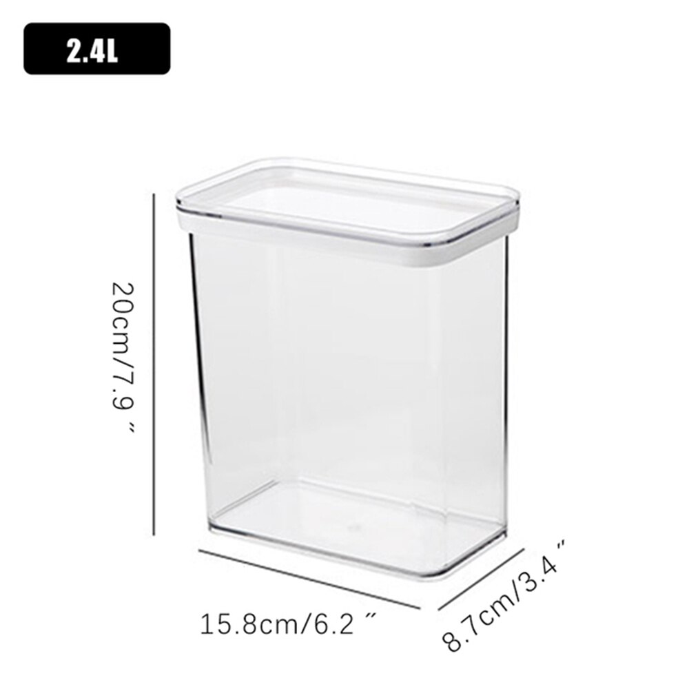 Kitchen Food Storage Container Hanging Rack Refrigerator Organizer Clear Case Multigrain Storage Tank Transparent Sealed Cans: 2.4L