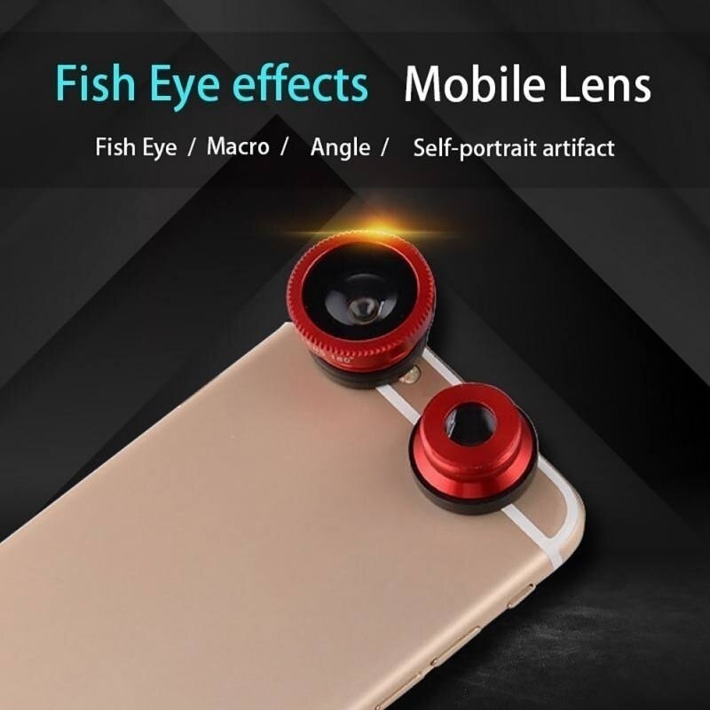 3 In 1 Groothoek Macro Fish Eye Lens Universele Mobiele Fisheye Lenzen Voor Iphone Samsung Huawei Xiaomi Redmi camera Kits