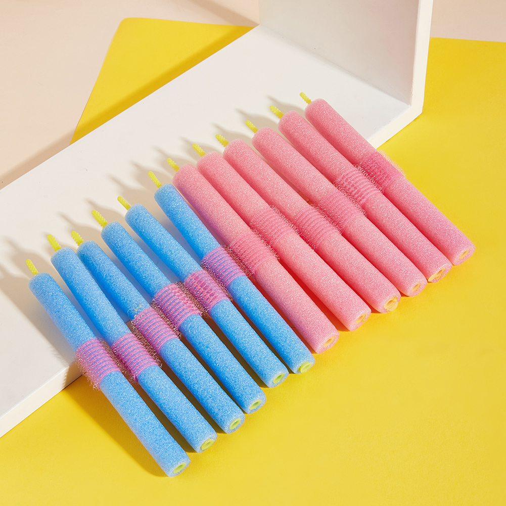 Bâtonnets de bigoudis en mousse éponge douce auto-adhésive, rouleau pour bigoudis, outils de coiffure, DIY, 12 pièces