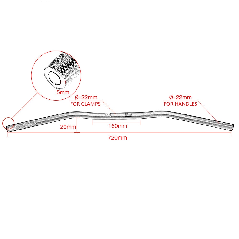 Guidon universel rizoma moto 22mm pour Yamaha MT07 MT-09 R1 R3 R6 R15 pour Kawasaki Z800 Z900 Z1000 barre de direction titane