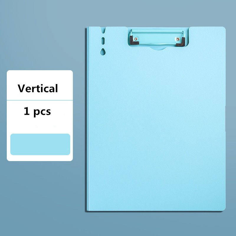 Retro Single-Double Clip Morandi A4 File Folder Writing Board Organizer for Documents Diary Planner Office Stationery Storage: B-Lake blue