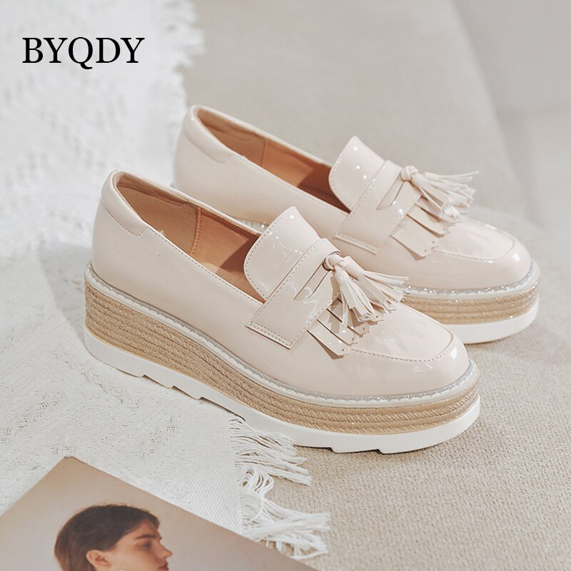 Byqdy dusk platform pumps mule sko kvinner høy hæl kvinnelige pumps rund tå skinnsko kontor damer sko svart slip on