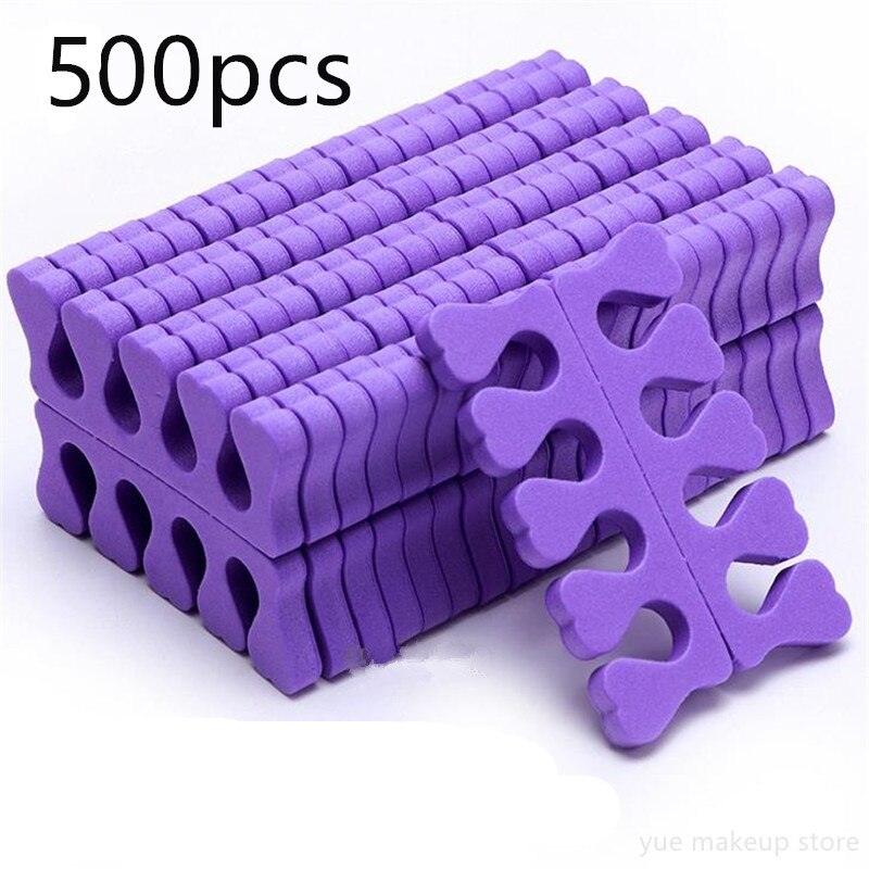 100/200/500pcs Soft Foam Pedicure Toe Separators Nail Art Finger Separators Toe Stretcher For Toe & Finger 20#: 500pcs purple