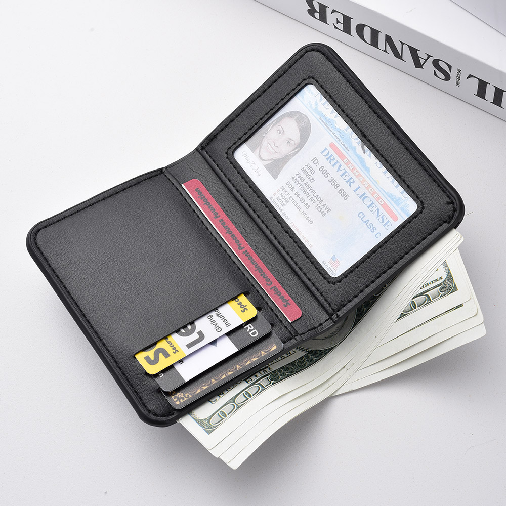 Mini portefeuille Ultra-fin en cuir PU souple pour hommes, 1 pièce, porte-cartes de crédit, court et Vertical, de