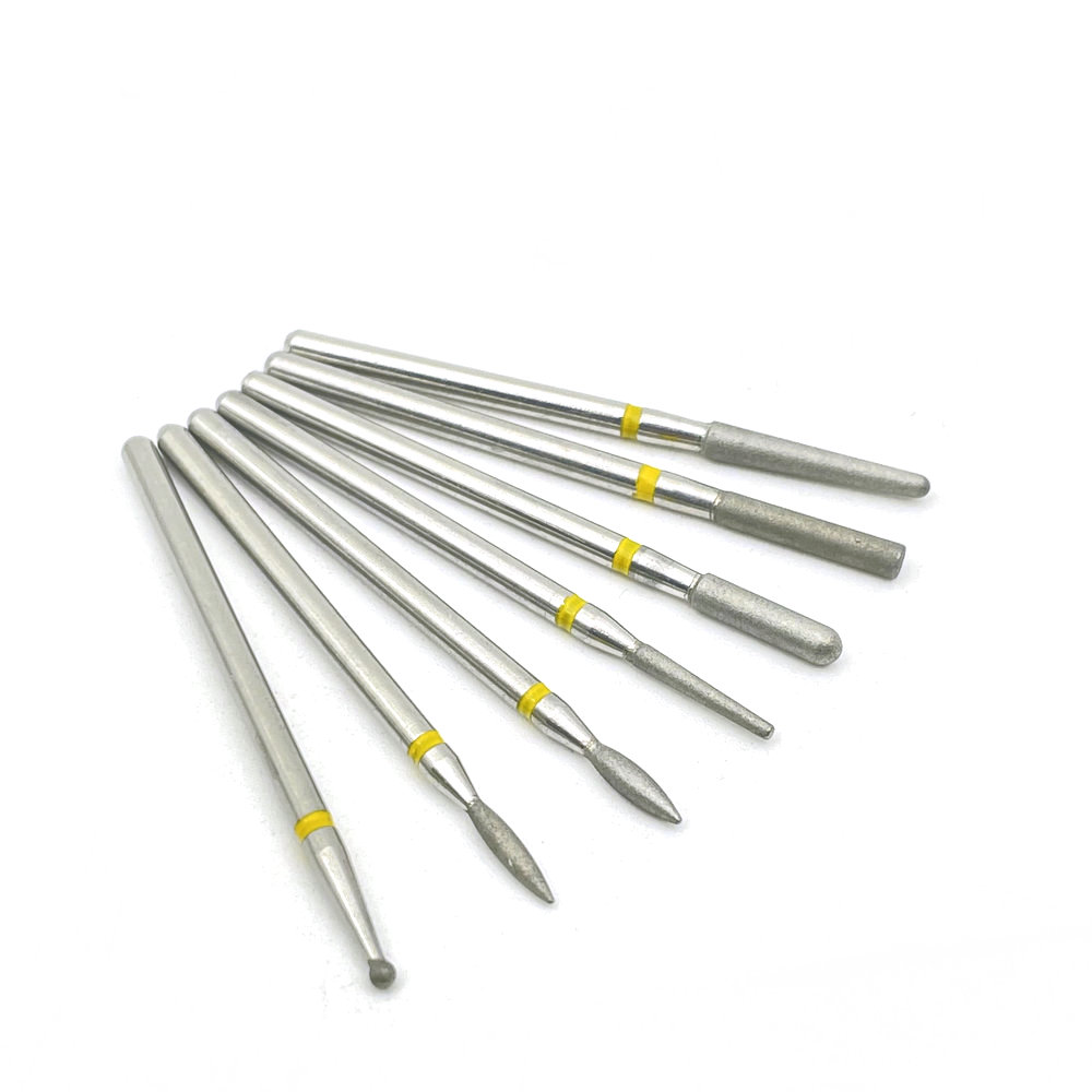 7 stücke Diamant Schleifen Bur Bohrer Sets Dental Schleifen Dental Diamant Polieren Bohrer 2,35mm Shankk