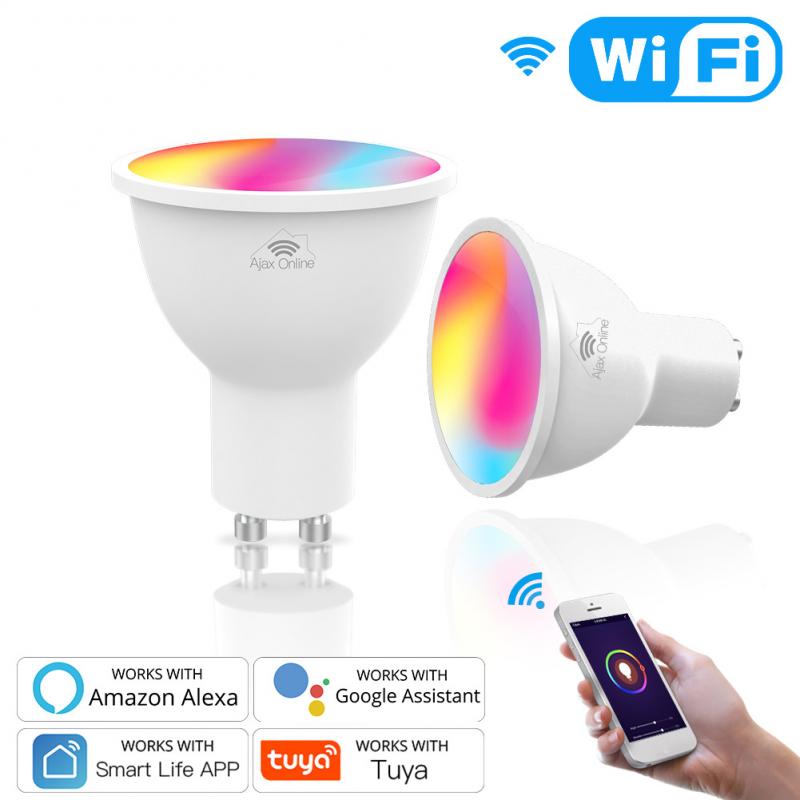 Dimmable RGB LED Bulb GU10 4.5W Lampada Led Lamp wifi smart bulb cup Bombillas Led Light cup supoort Remote Control Colors