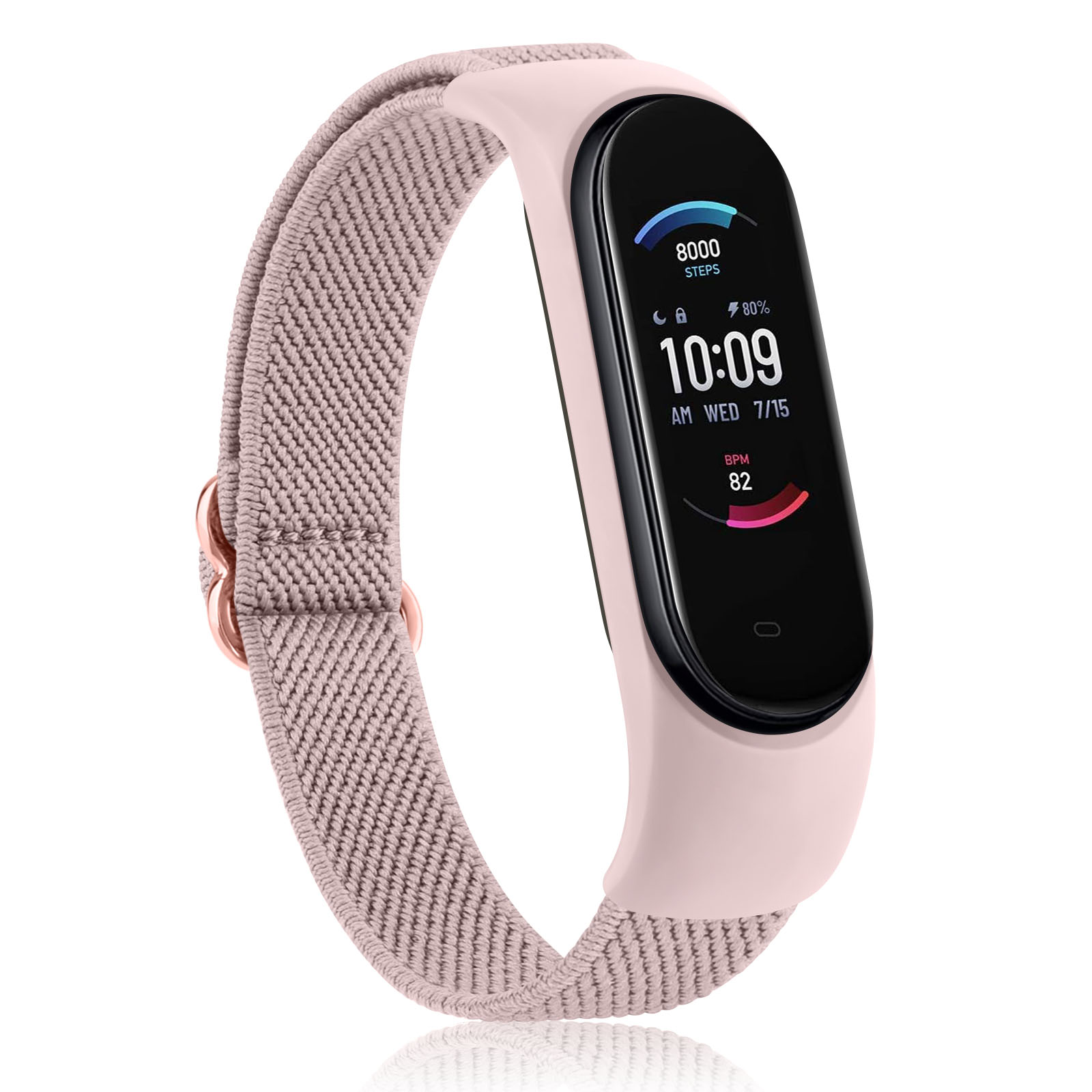 Elastyczny pasek nylonowy do paska Amazfit Band 5 wymiana paska sportowa opaska na nadgarstek pasek do zegarka kompatybilny z bransoletką Amazfit Band 5: Węgiel czarny