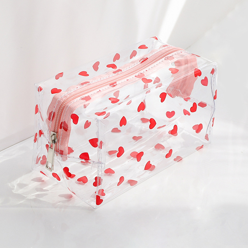 Frauen Wasserdichte Klar Kosmetik Taschen fallen PVC Mädchen Reise Reißverschluss machen-hoch Tasche Beutel Toilettenartikel Pinsel Waschen Organizer: 4
