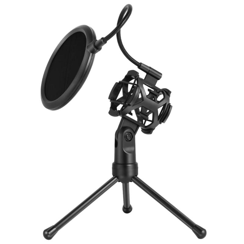 Opvouwbare Microfoon Stand Beugel Desktop Mic Statief Houder Met Shock Mount Wind Filter Voor Broadcast Conferentie Live Vedio
