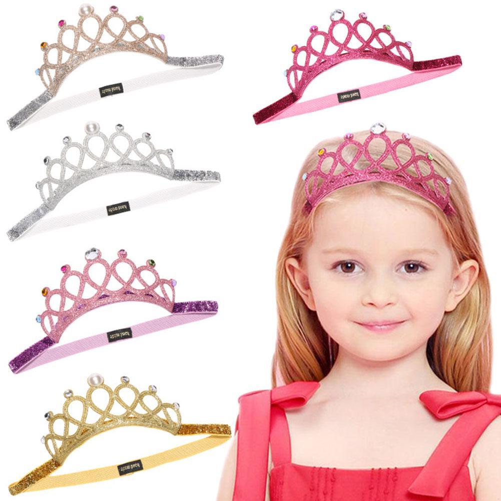 Art Strass Prinzessin Stirnband Elastische Haar Krone Stirnband Tiara freundlicher Headwear Für Mädchen freundlicher Zubehör Party