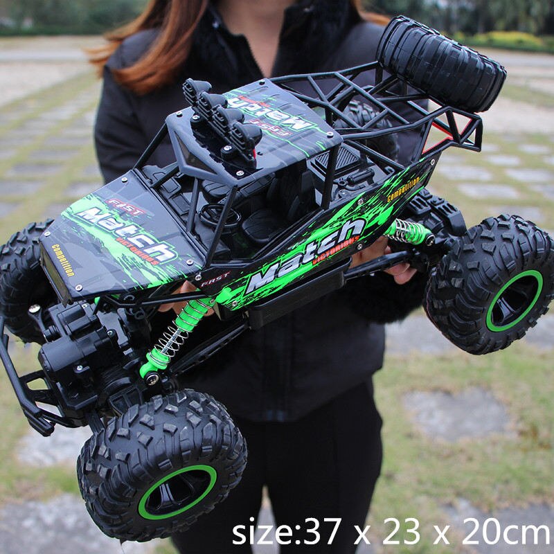 28cm RC Car 1/16 4WD 4x4 Driving Car Double Motors Drive Bigfoot Car Remote Control Car Model Off-Road Vehicle Toy: 37cmGreen