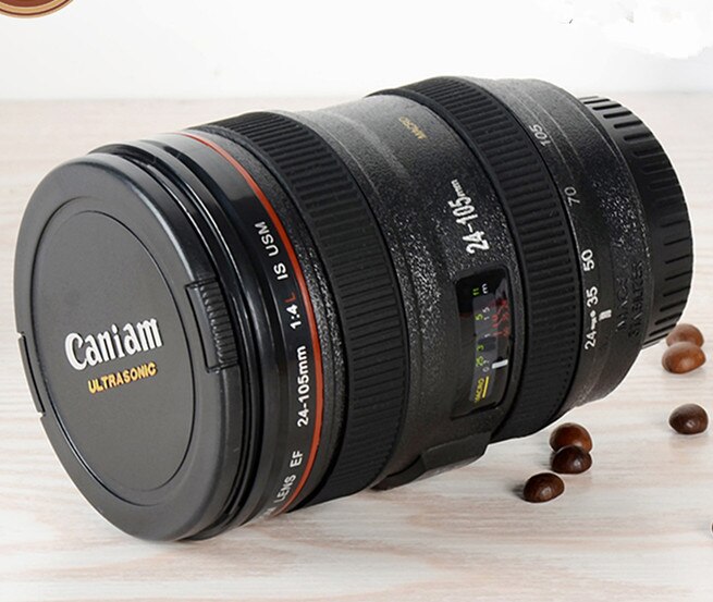 Creativa taza Canon de 400ml creativa, taza de mano, taza de café, taza de cámara de segunda generación, taza lente de cámara SLR cubierta para fotógrafo