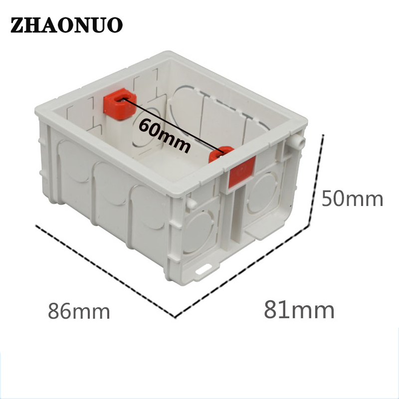 Type 86 Wall Switch Socket Junction Box Splicing Cassette PVC Concealed Bottom Box Wire Plastic Cases: 86 Type White