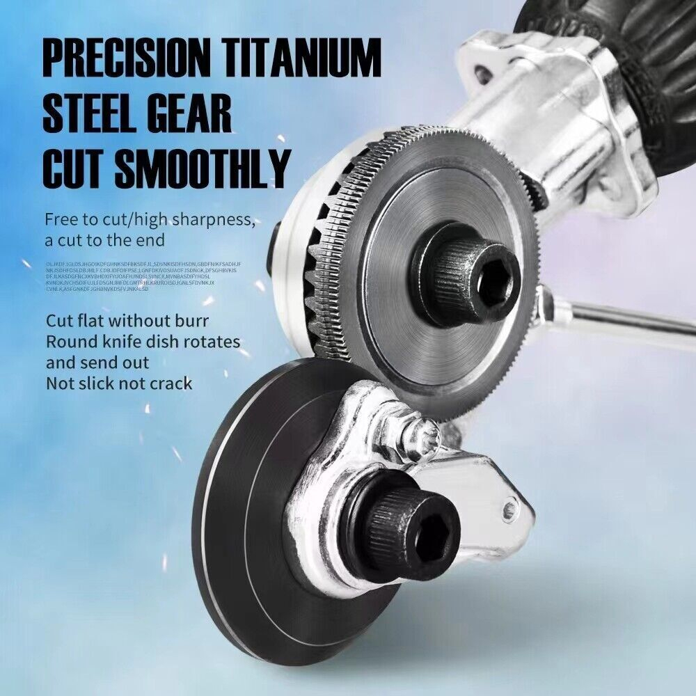 Electric Drill Shears Plate Cutter Metal Nibbler Drill Attachment Double Headed Sheet Cutter Punch Free Cutting Tool