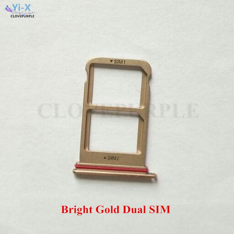 1 PCS SIM Card Tray Slot Houder Adapter Voor Huawei Mate 10 Pro SIM Houder Slot Tray Onderdelen: Bright Gold Dual SIM