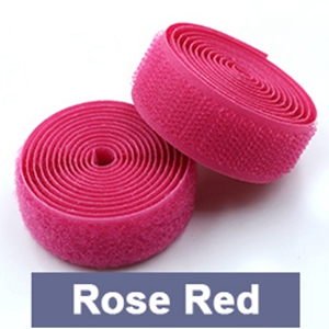 Haisen,Solid Color Soft Nylon Hook and Loop Adhesive Fastener Tape,Magic Tape, Sewing Accessories For Clothe/ Bag/ Shoe/AB Stick: Rose Red - F