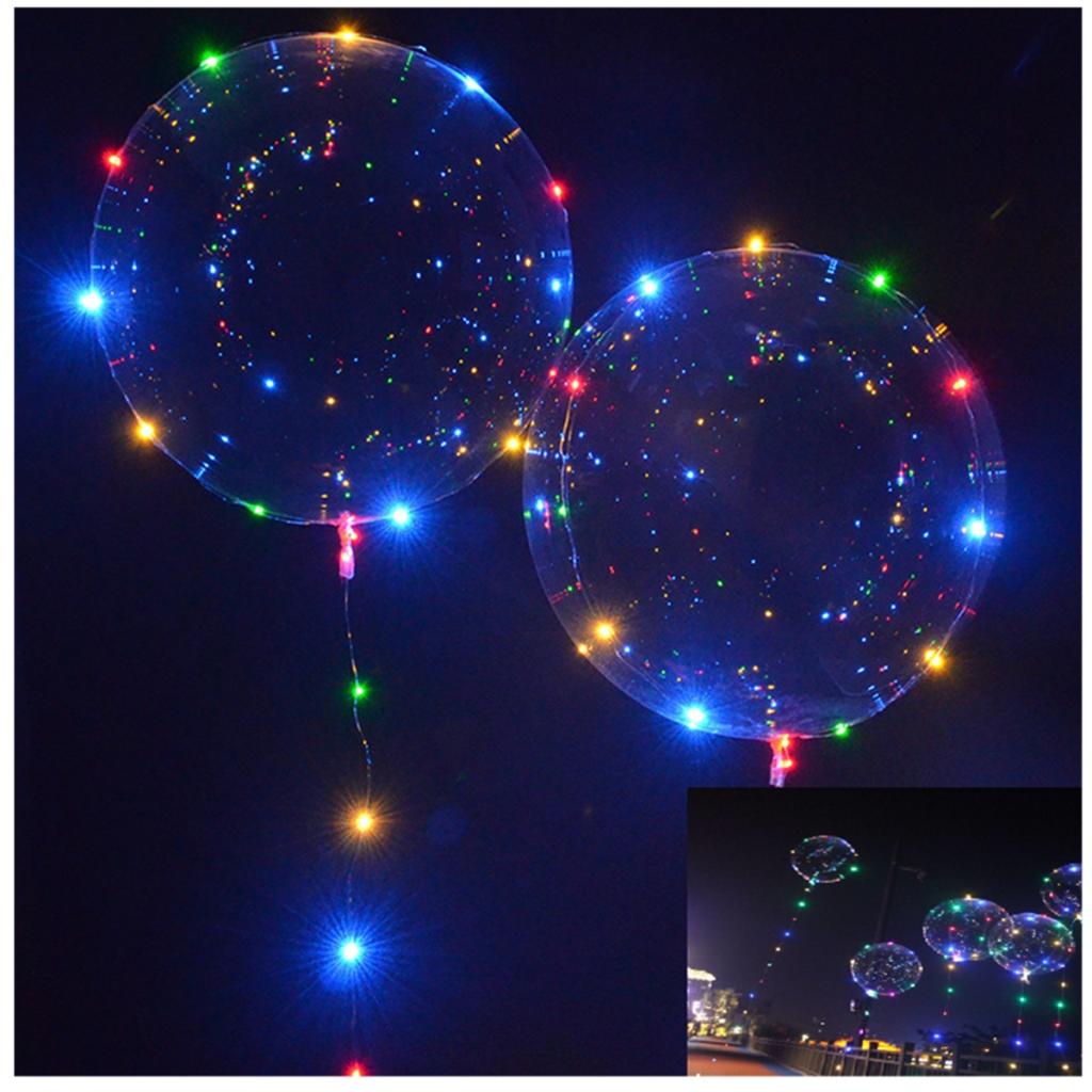 Grote Led Ronde Clear Bubble Transparante Light Up Party Bobo Ballonnen 18''