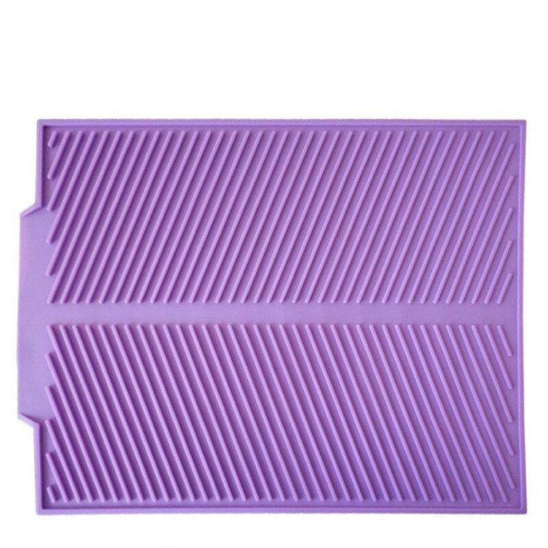 8 farger s/l silikonfat tørkematte bordmatte dekkematte kjøkken tørkematter til oppvask varme: Lilla / 43 x 33 cm