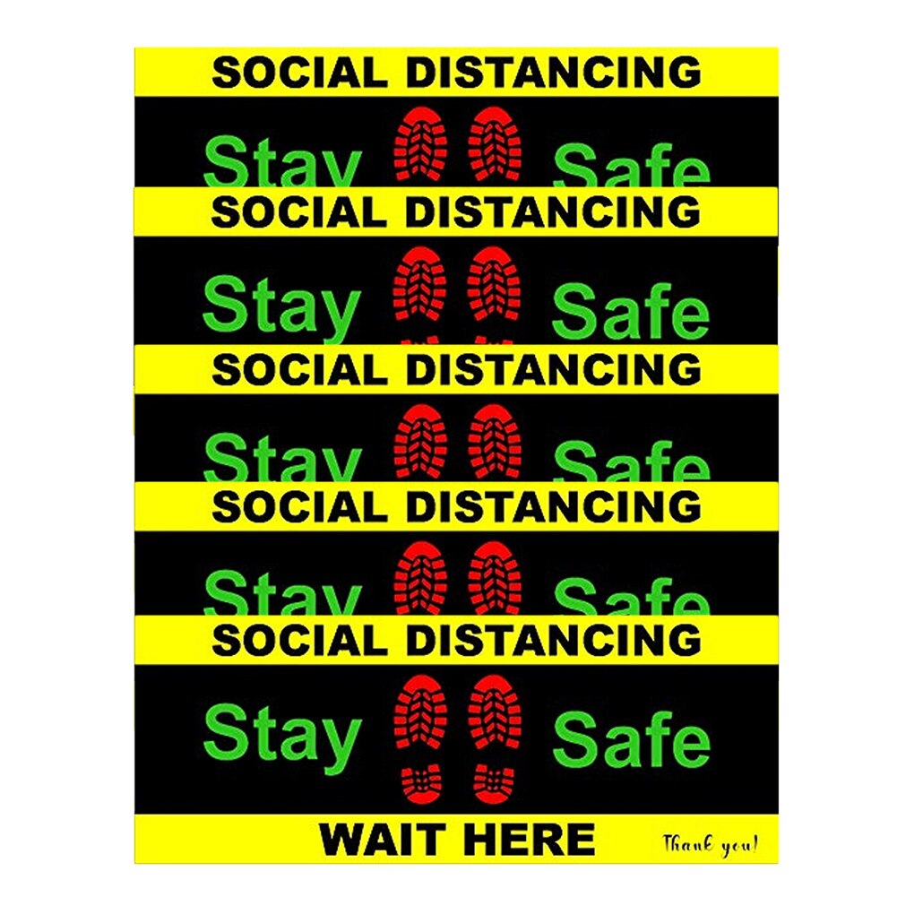Foot Distance Anti-Slip Commercial Grade Social Distancing Floor Decal Waterproof Safety Isolation Distance Signs Sticker: Default Title