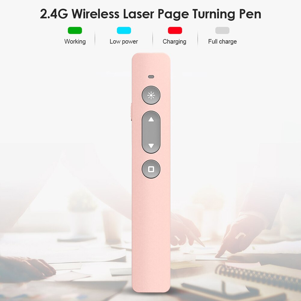 RF 2.4GHz Wireless Flip Pen Red Light USB Rechargeable PPT Presentation Slide Remote Control Powerpoint Clicker Pointer