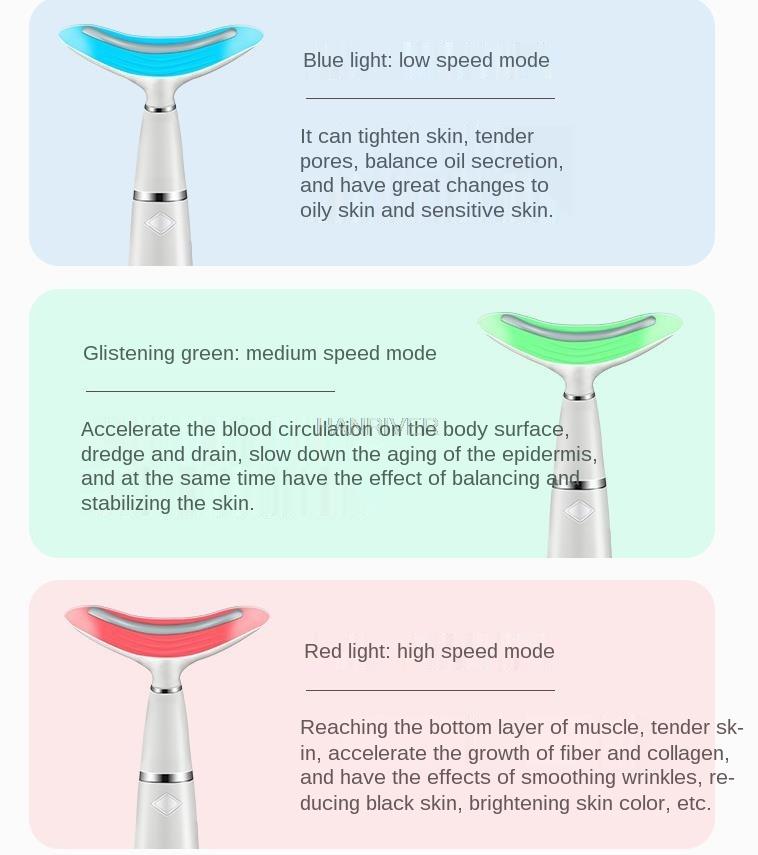 Gezicht Nek Massager Anti-Aging Led Licht Sonic Trillingen Warmte Rimpelverwijdering Huidverstrakking Hals Lift Schoonheid Apparaat