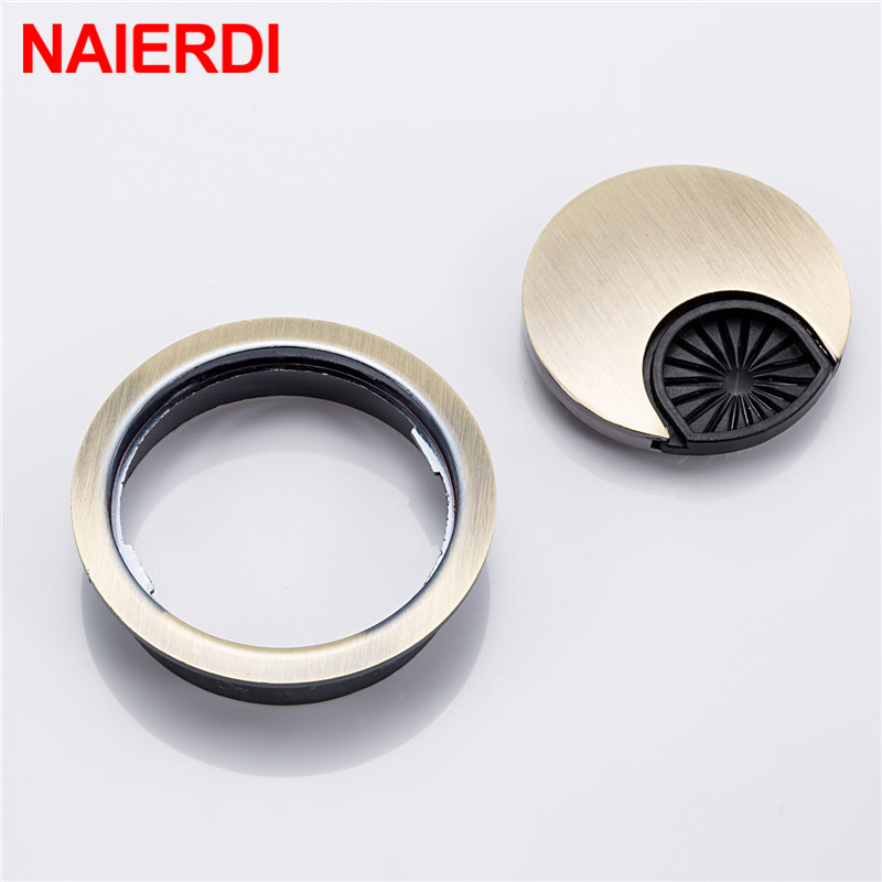 Couvre-fils de Table ronds en alliage de Zinc | Couvre-trous de sortie, Port pour ordinateur PC, câble de bureau, oeillet support de ligne 50mm/53mm/60mm/80mm