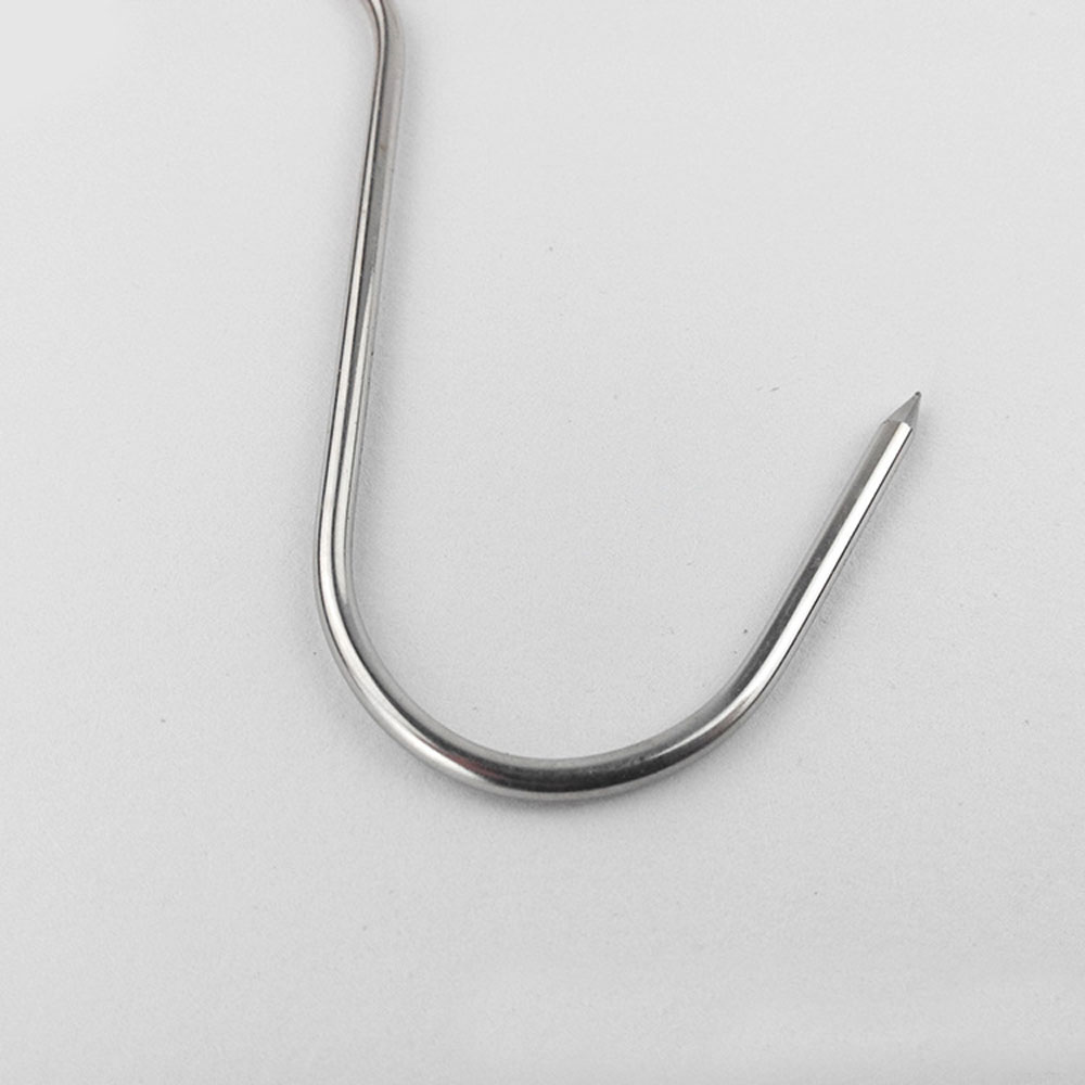 5 stk lange spidse s kroge stativ slagter kød rustfri stål bøjle 15cm køkken kroge [ 3 ]