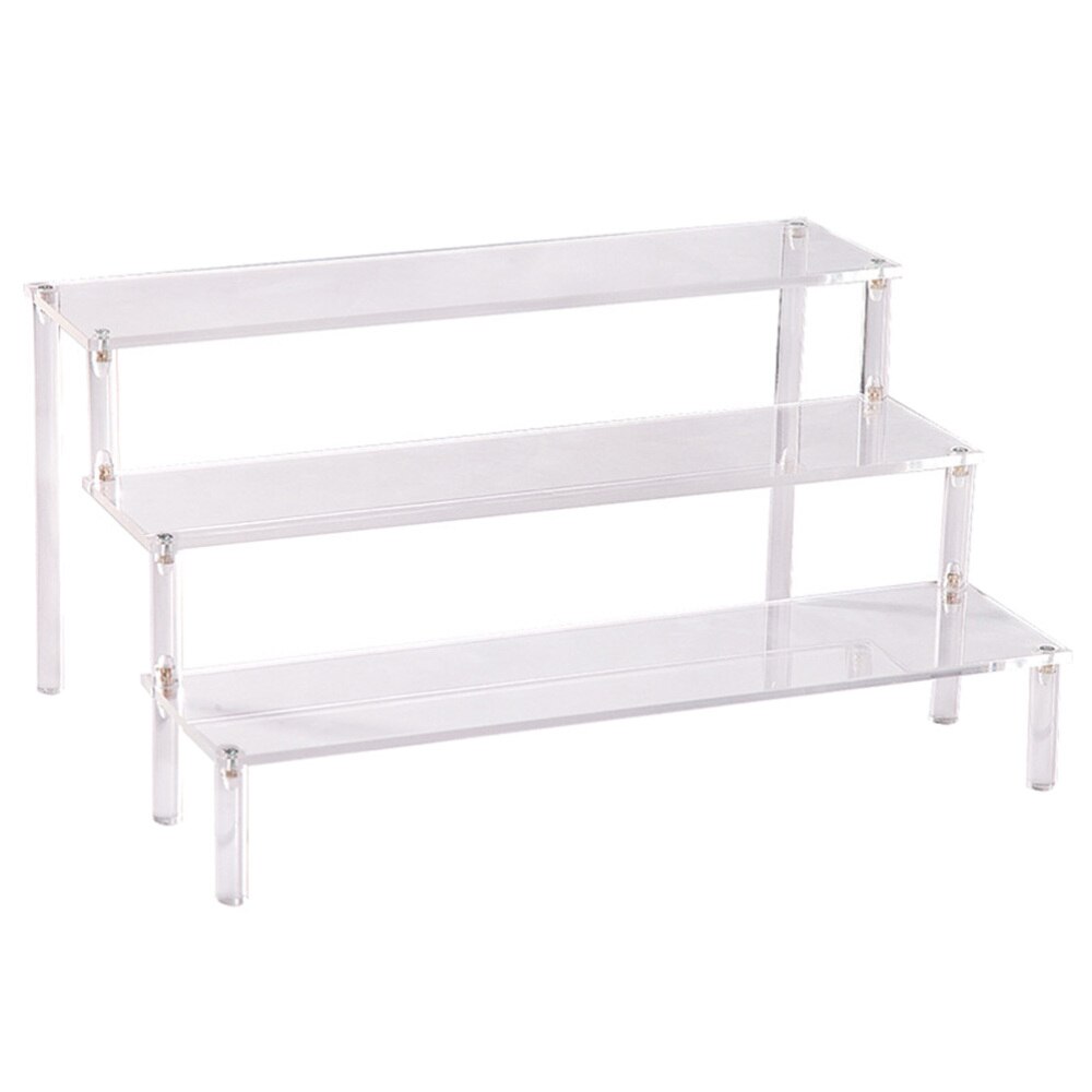 Acrylic 3-layer Storage Rack Stepped Shelf Display Stand Desktop Organizer Holder for Model (20cm)