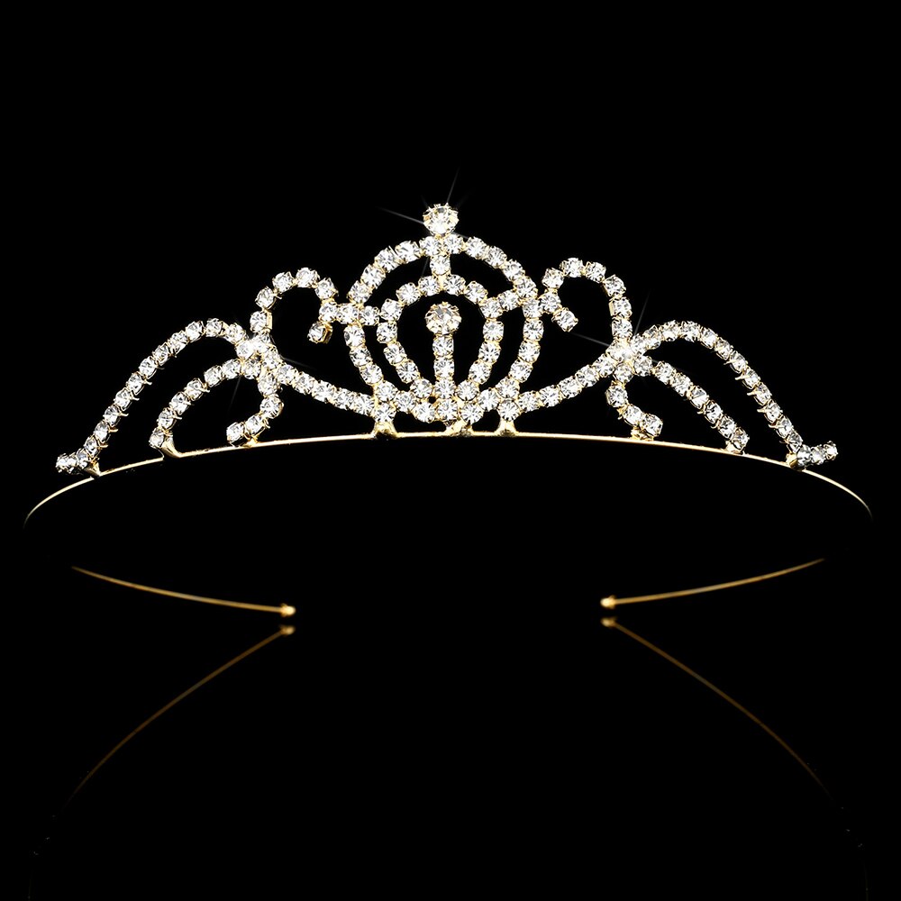 Bridal Princess Tiaras and Crowns Headband Bridal Wedding Tiaras Accessories silver color Crown Tiara Bride Hair Jewelry: GKY013 gold