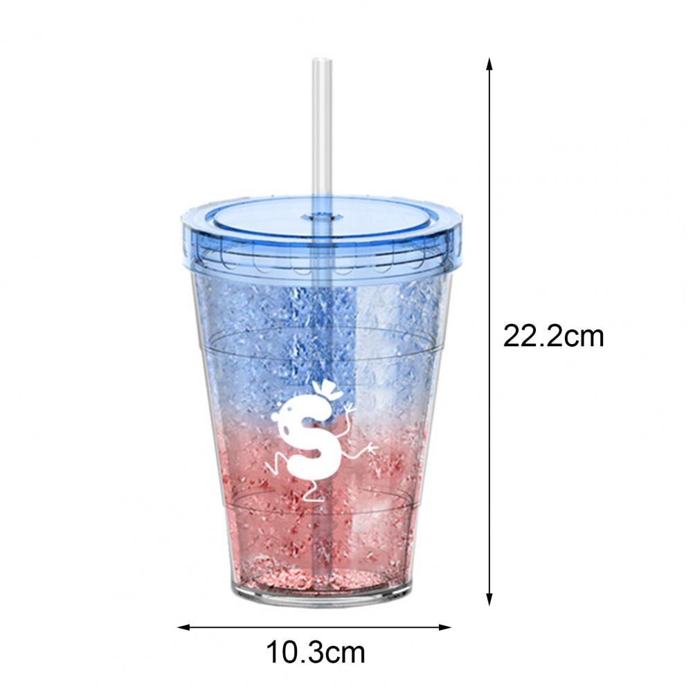 410ml Double-walled Color-change Ice Cup Nice-looking Large Capacity Healthy Cold Drinks Iced Coffee Plastic Cup for Summer