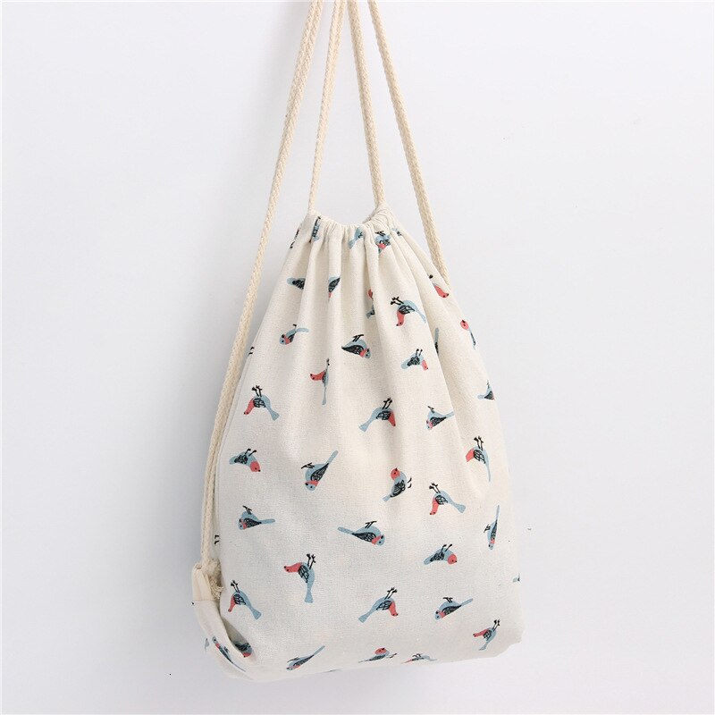 Shopping Bag Women Sparrow Drawstring Beam Port Backpack Travel Bag Drawstring Backpack Worek Plecak Sznurek Pocket: Default Title