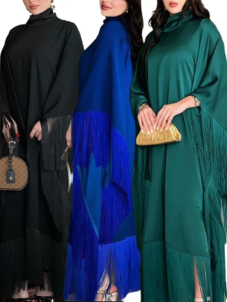 Caftán Eid para mujer musulmana, Vestido largo de noche, Ramadán, Dubai, Abaya, Turquía, Islam, 2023