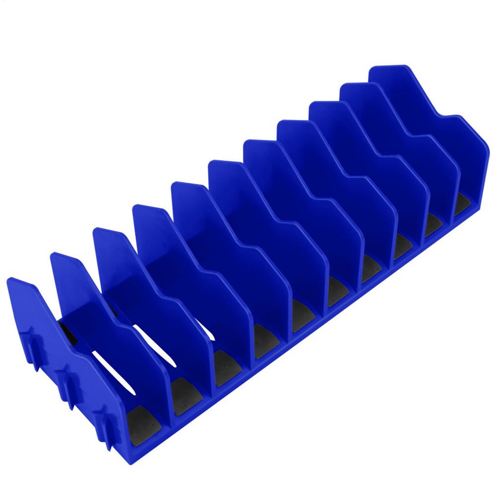 Práctico estante organizador de alicates que contiene hasta diez alicates, cajón, caja de herramientas, alicates resistentes, organizador de herramientas, estante de almacenamiento que ahorra espacio: Azul