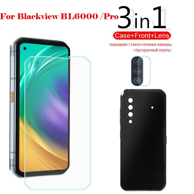 3-In-1 Case Glas Voor Blackview BL6000 Pro 5G Screen Protector Glas Volledige Bescherming Op Voor blackview BL6000 Camera Lens Glas