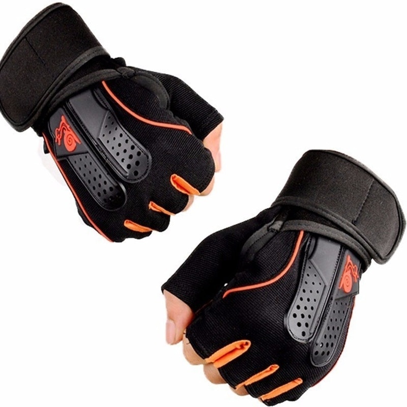 thumbnail image 2 of Real Leather Weight Lifting Gloves - Gym Fitness Bodybuilding Cycling Exercise Gloves With Padding 2 of 11